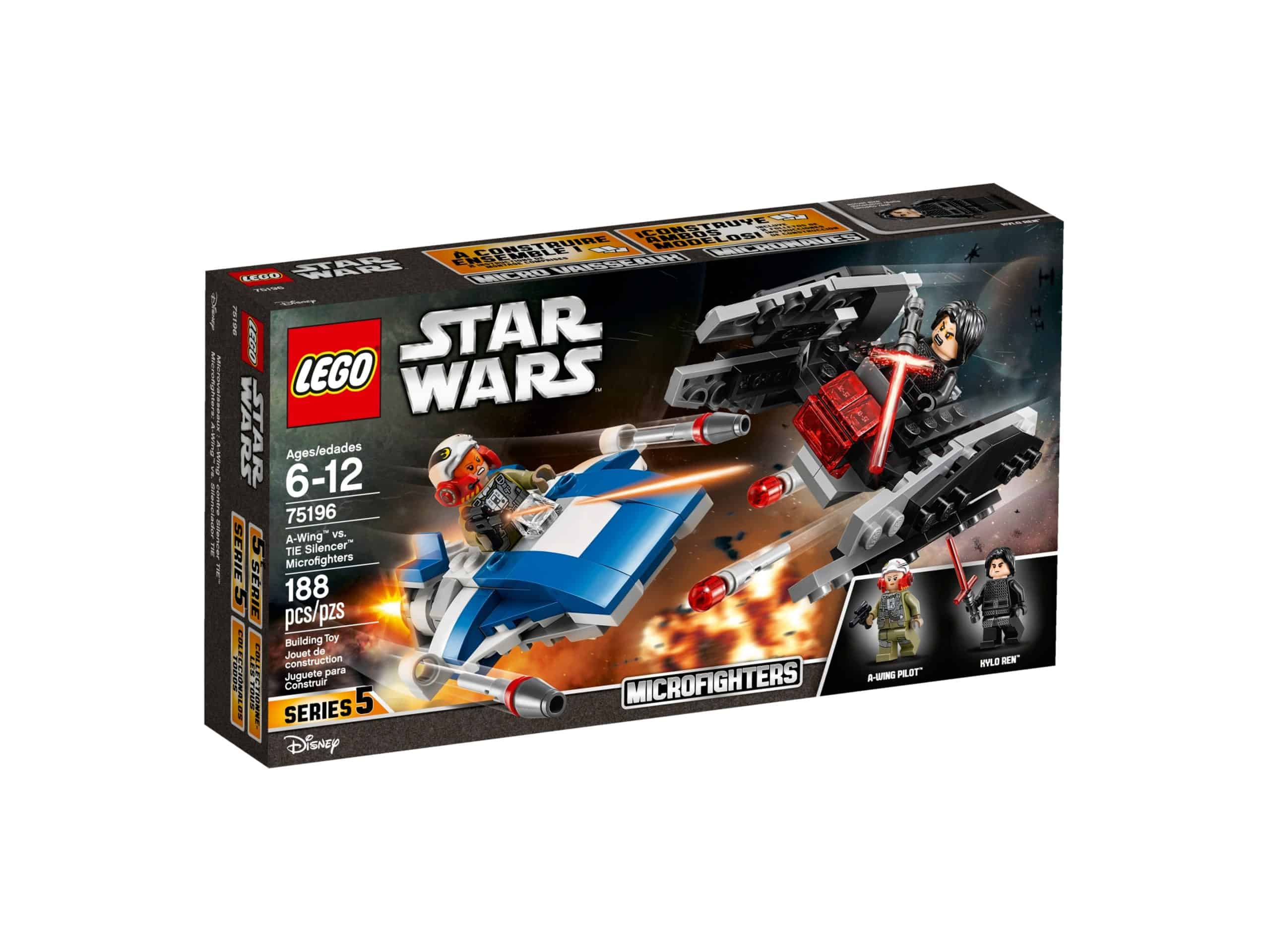 lego 75196 a wing vs tie silencer microfighters scaled