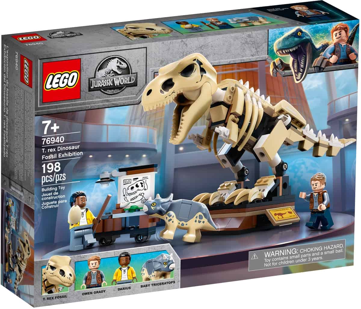 lego 76940 t rex skelett in der fossilienausstellung