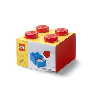 LEGO Aufbewahrungsstein mit Schubfach und 4 Noppen in Rot 5006140